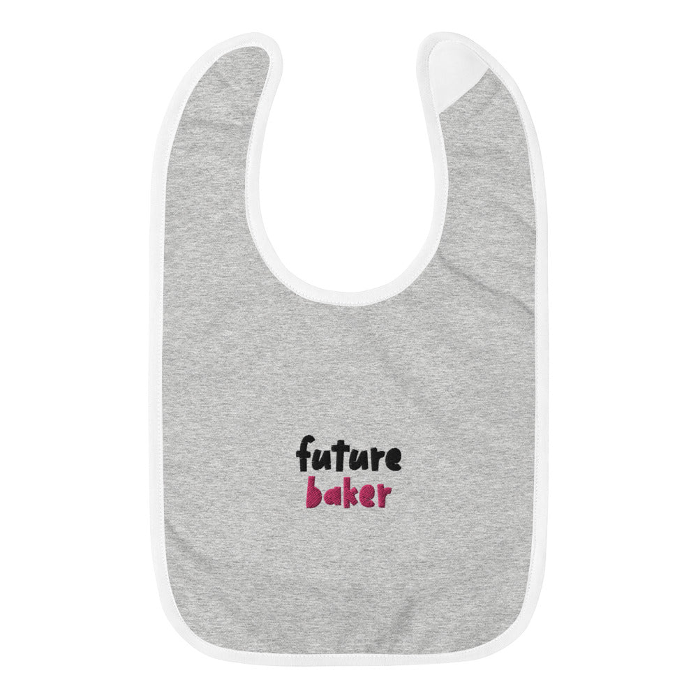 "Future Baker" Stitched Baby Bib - THE CORNBREAD KITCHEN SHOP