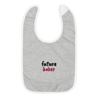 "Future Baker" Stitched Baby Bib - THE CORNBREAD KITCHEN SHOP