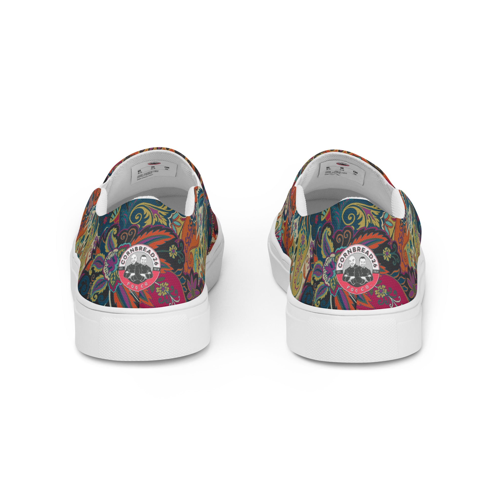 Men’s Paisley Logo Slip-On Canvas Shoes - THE CORNBREAD KITCHEN SHOP