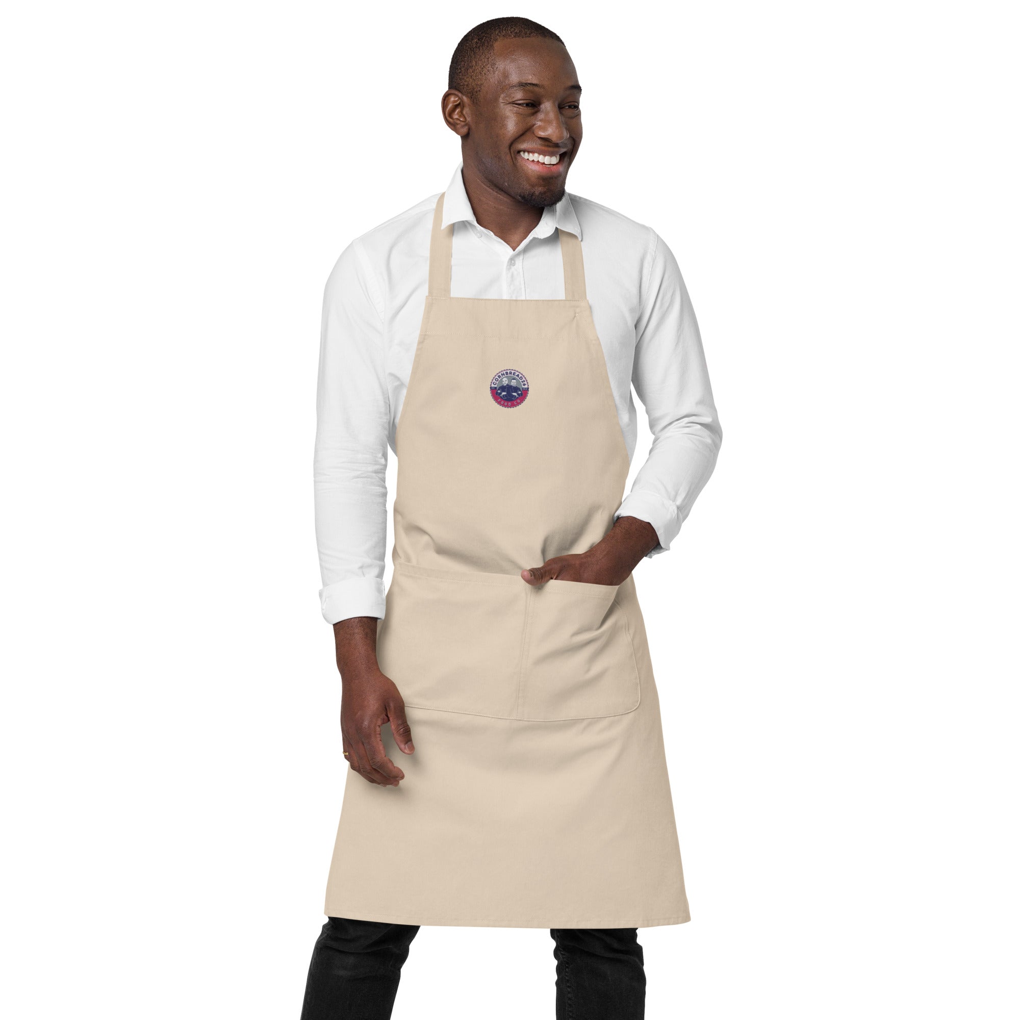 Classic Logo Embroidered Organic Cotton Apron - THE CORNBREAD KITCHEN SHOP