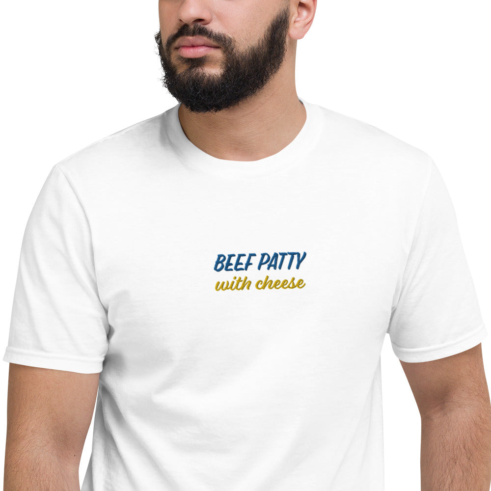 Unisex "Beef Patty w/ Cheese" Stitched Lightweight T-Shirt - THE CORNBREAD KITCHEN SHOP