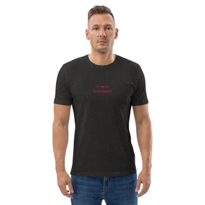 Unisex "Let Them Eat Cornbread" Stitched Organic Cotton T-Shirt - THE CORNBREAD KITCHEN SHOP