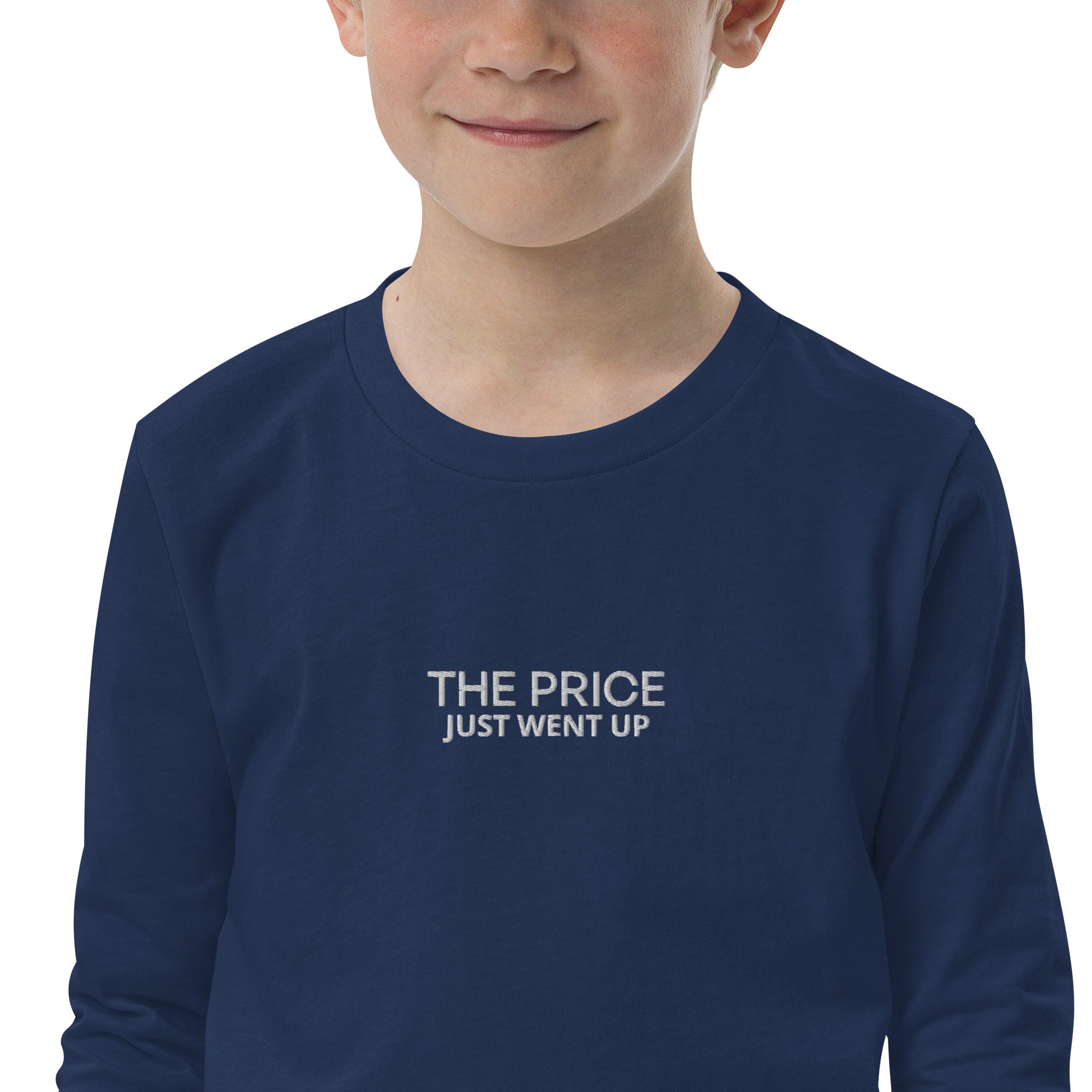 Unisex Youth "The Price Just Went Up" Stitched Long Sleeve Tee - THE CORNBREAD KITCHEN SHOP